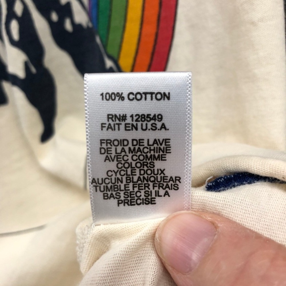 Aviator Nation T Shirt Womens S Cream Chasing Rainbows Graphic Distressed - Picture 8 of 9